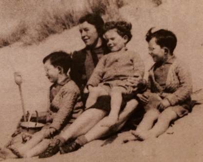 Ruth Ainsworth and sons at Borth-y-Gest, 1941 Ruth Ainsworth and sons at Borth-y-Gest, 1941